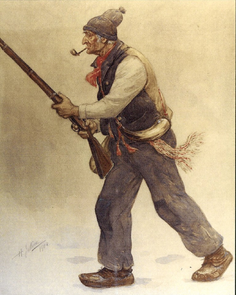 Le Vieux de '37, dessin de Henri Julien réalisé vers 1880